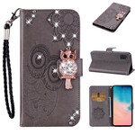 Housse Samsung Galaxy A31 Hibou Mandala et Breloque