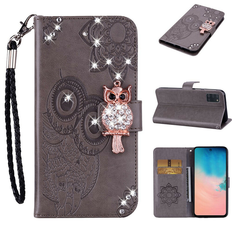 Housse Samsung Galaxy A31 Hibou Mandala et Breloque Housse Samsung Galaxy A31 Hibou Mandala et Breloque
