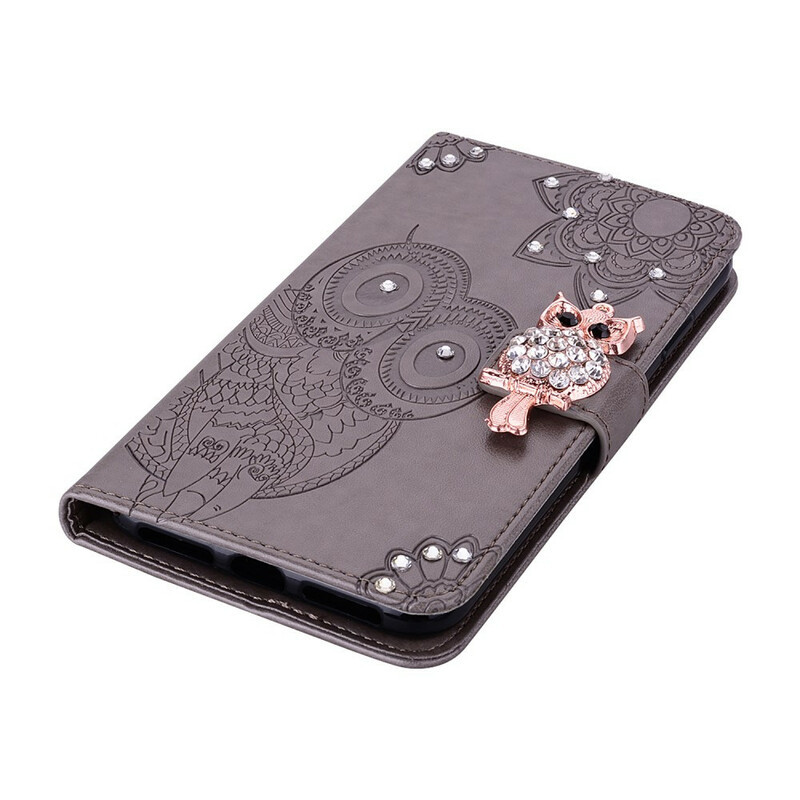 Housse Samsung Galaxy A31 Hibou Mandala et Breloque