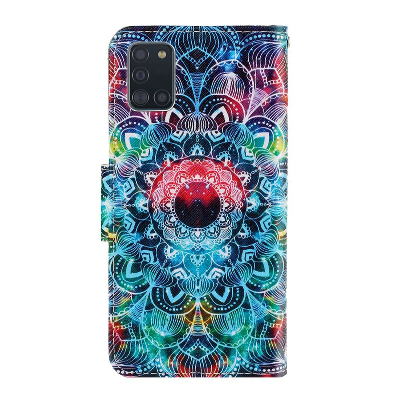 Housse Samsung Galaxy A31 Flashy Mandala à Lanière