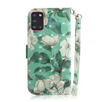Housse Samsung Galaxy A31 Branche en Fleurs à Lanière Housse Samsung Galaxy A31 Branche en Fleurs à Lanière