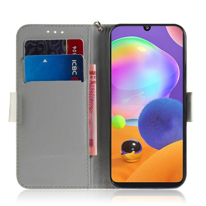 Housse Samsung Galaxy A31 Branche en Fleurs à Lanière Housse Samsung Galaxy A31 Branche en Fleurs à Lanière