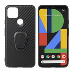 Coque Google Pixel 5 Fibre Carbone Anneau-Support