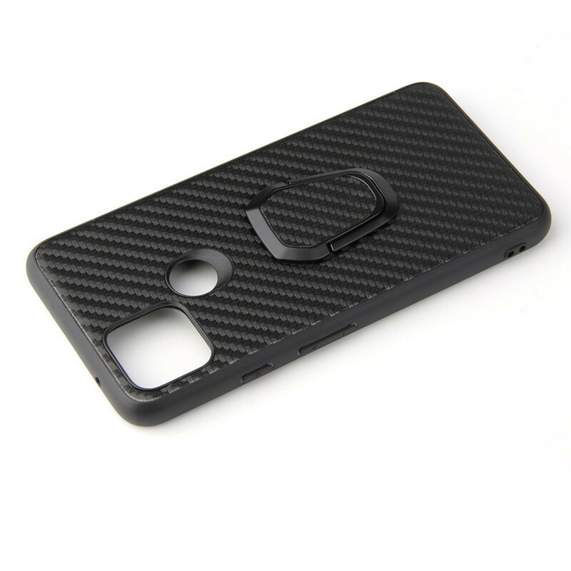 Coque Google Pixel 5 Fibre Carbone Anneau-Support Coque Google Pixel 5 Fibre Carbone Anneau-Support