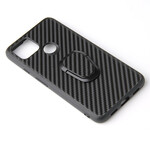 Coque Google Pixel 5 Fibre Carbone Anneau-Support Coque Google Pixel 5 Fibre Carbone Anneau-Support