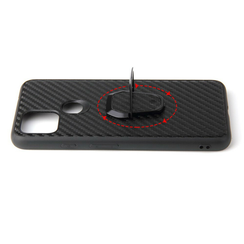 Coque Google Pixel 5 Fibre Carbone Anneau-Support Coque Google Pixel 5 Fibre Carbone Anneau-Support