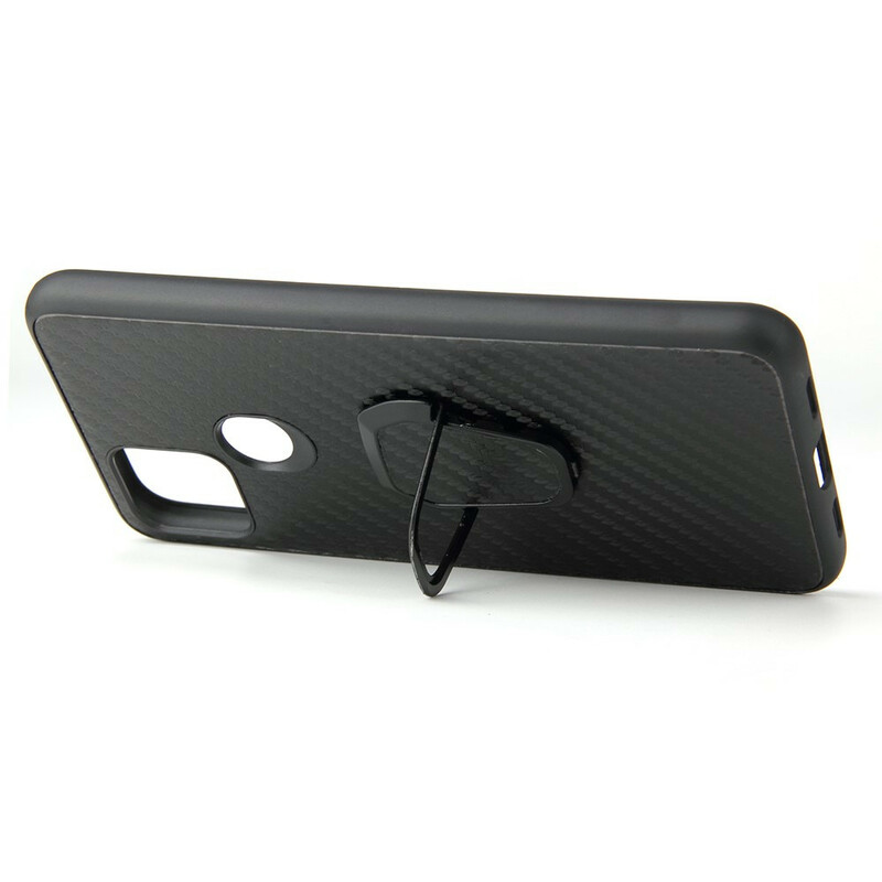 Coque Google Pixel 5 Fibre Carbone Anneau-Support Coque Google Pixel 5 Fibre Carbone Anneau-Support
