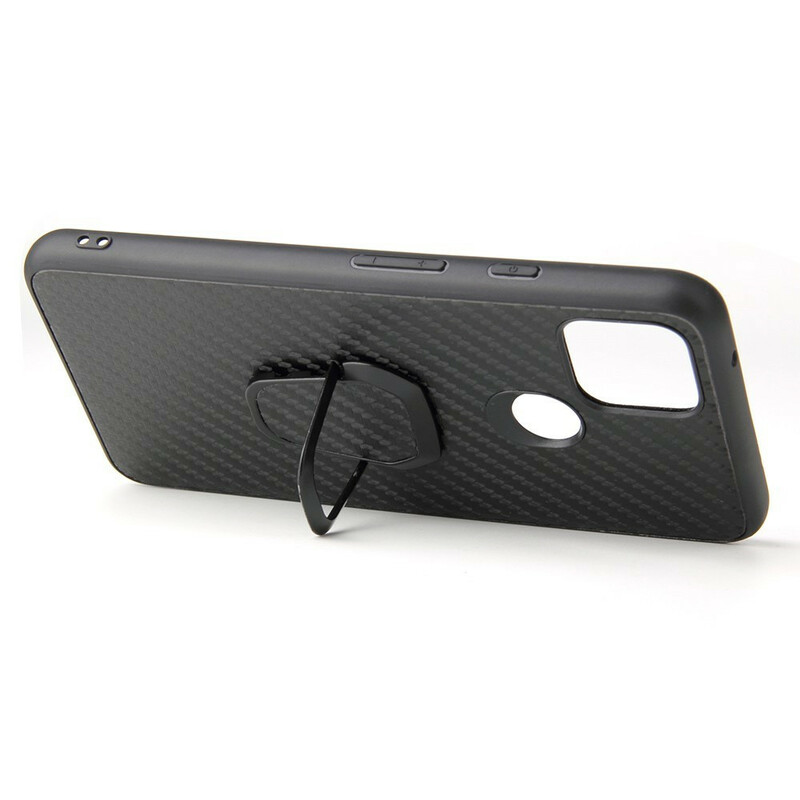 Coque Google Pixel 5 Fibre Carbone Anneau-Support Coque Google Pixel 5 Fibre Carbone Anneau-Support