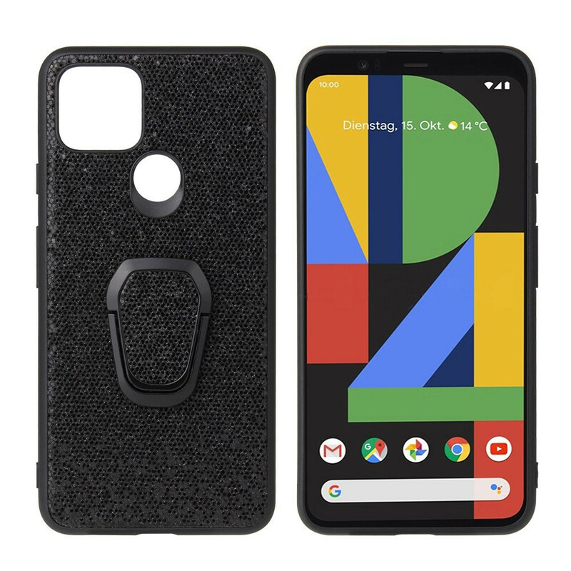 Coque Google Pixel 5 Paillettes Anneau-Support