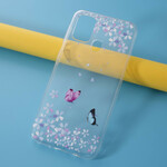 Coque Samsung Galaxy M31 Transparente Papillons et Fleurs Coque Samsung Galaxy M31 Transparente Papillons et Fleurs
