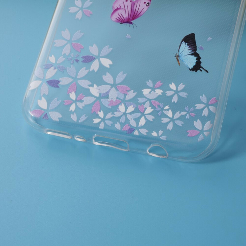 Coque Samsung Galaxy M31 Transparente Papillons et Fleurs Coque Samsung Galaxy M31 Transparente Papillons et Fleurs