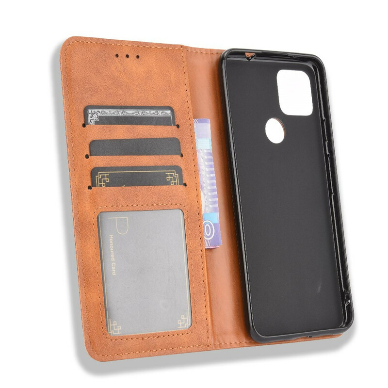 Flip Cover Goolge Pixel 4a 5G Effet Cuir Vintage Stylisé Flip Cover Goolge Pixel 4a 5G Effet Cuir Vintage Stylisé