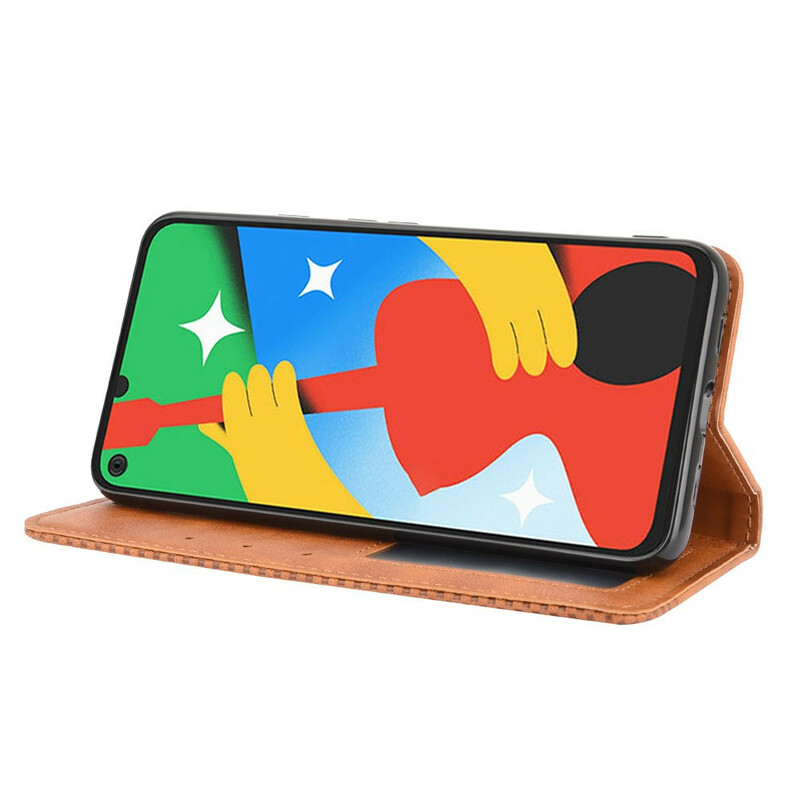 Flip Cover Goolge Pixel 4a 5G Effet Cuir Vintage Stylisé Flip Cover Goolge Pixel 4a 5G Effet Cuir Vintage Stylisé