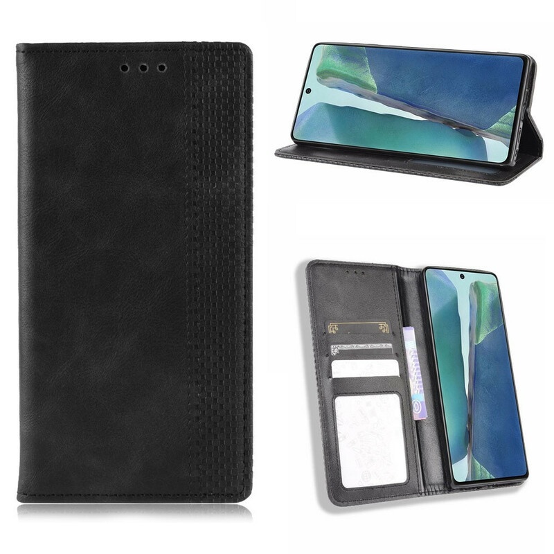 Flip Cover Samsung Galaxy S20 FE Effet Cuir Vintage Stylisé Flip Cover Samsung Galaxy S20 FE Effet Cuir Vintage Stylisé