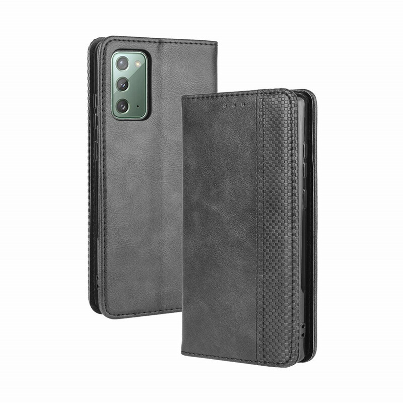 Flip Cover Samsung Galaxy S20 FE Effet Cuir Vintage Stylisé Flip Cover Samsung Galaxy S20 FE Effet Cuir Vintage Stylisé