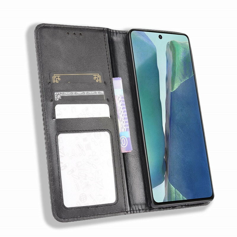 Flip Cover Samsung Galaxy S20 FE Effet Cuir Vintage Stylisé Flip Cover Samsung Galaxy S20 FE Effet Cuir Vintage Stylisé