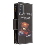 Housse Samsung Galaxy S20 Poche Zippée Ours Housse Samsung Galaxy S20 Poche Zippée Ours