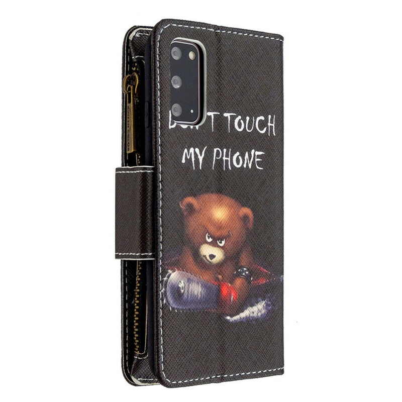 Housse Samsung Galaxy S20 Poche Zippée Ours Housse Samsung Galaxy S20 Poche Zippée Ours