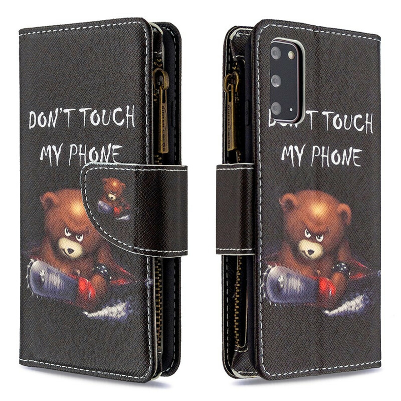Housse Samsung Galaxy S20 Poche Zippée Ours Housse Samsung Galaxy S20 Poche Zippée Ours