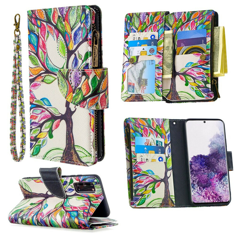 Housse Samsung Galaxy S20 Poche Zippée Arbre