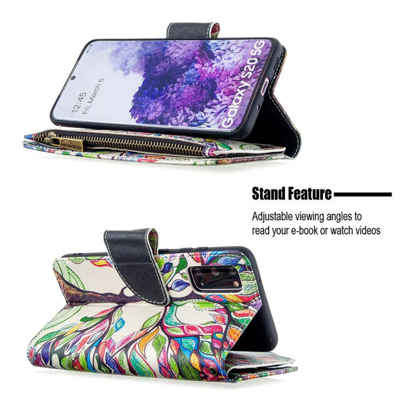 Housse Samsung Galaxy S20 Poche Zippée Arbre Housse Samsung Galaxy S20 Poche Zippée Arbre