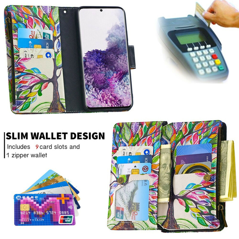 Housse Samsung Galaxy S20 Poche Zippée Arbre Housse Samsung Galaxy S20 Poche Zippée Arbre