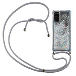 Coque Samsung Galaxy S20 Paillettes avec Cordon Coque Samsung Galaxy S20 Paillettes avec Cordon