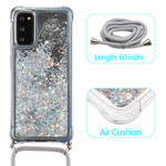 Coque Samsung Galaxy S20 Paillettes avec Cordon