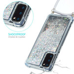 Coque Samsung Galaxy S20 Paillettes avec Cordon Coque Samsung Galaxy S20 Paillettes avec Cordon