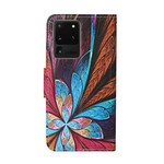 Housse Samsung Galaxy S20 Ultra Feuilles Colorées avec Lanière Housse Samsung Galaxy S20 Ultra Feuilles Colorées avec Lanière
