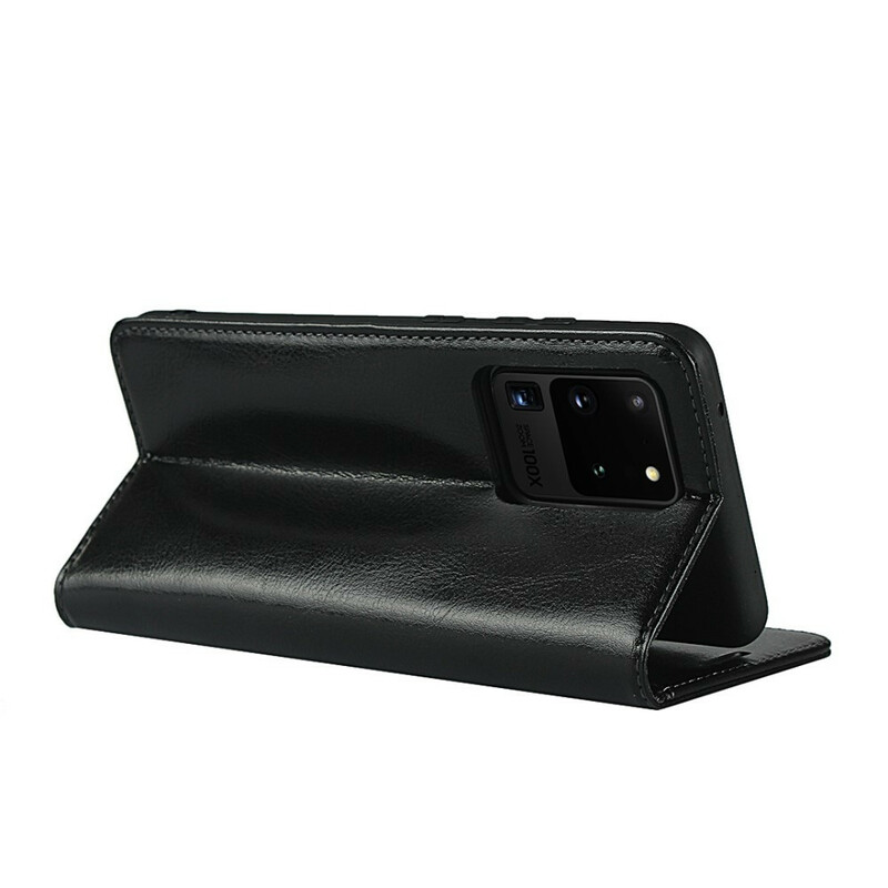 Flip Cover Samsung Galaxy S20 Ultra Cuir Véritable Flip Cover Samsung Galaxy S20 Ultra Cuir Véritable