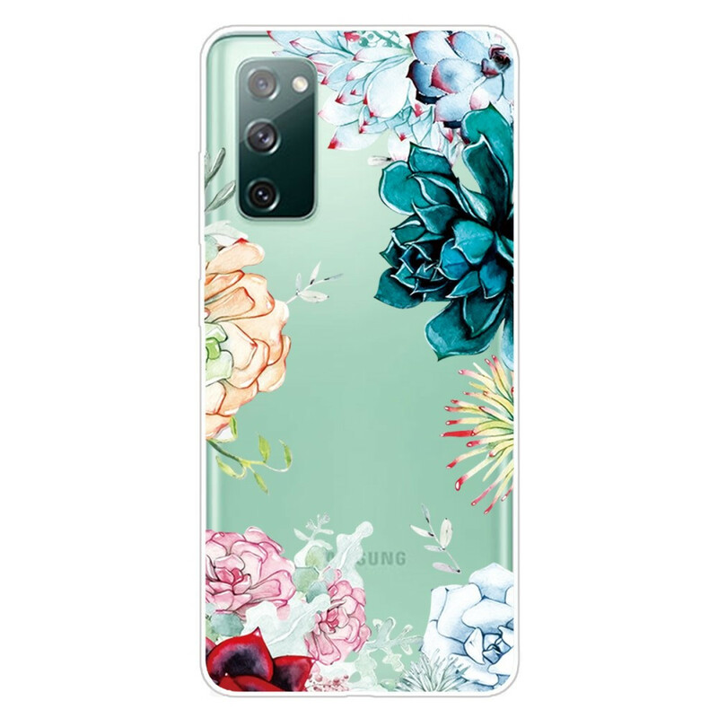 Coque Samsung Galaxy S20 FE Transparente Fleurs Aquarelle - Ma Coque