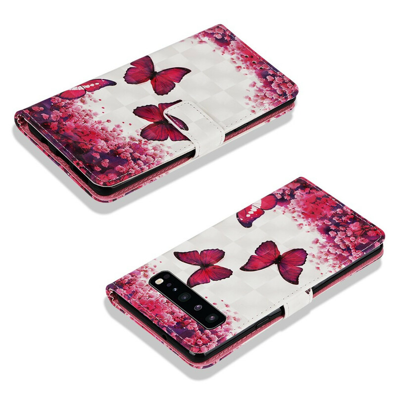 Housse Samsung Galaxy S10 5G Papillons Rouges Housse Samsung Galaxy S10 5G Papillons Rouges