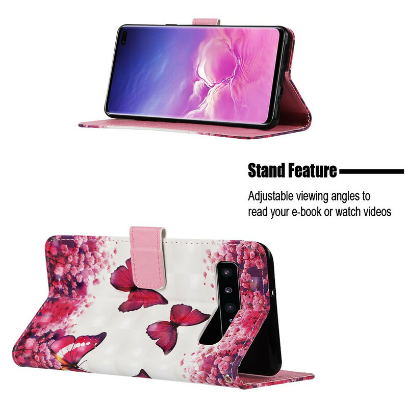 Housse Samsung Galaxy S10 5G Papillons Rouges Housse Samsung Galaxy S10 5G Papillons Rouges