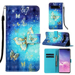 Housse Samsung Galaxy S10 5G Papillons Dorés