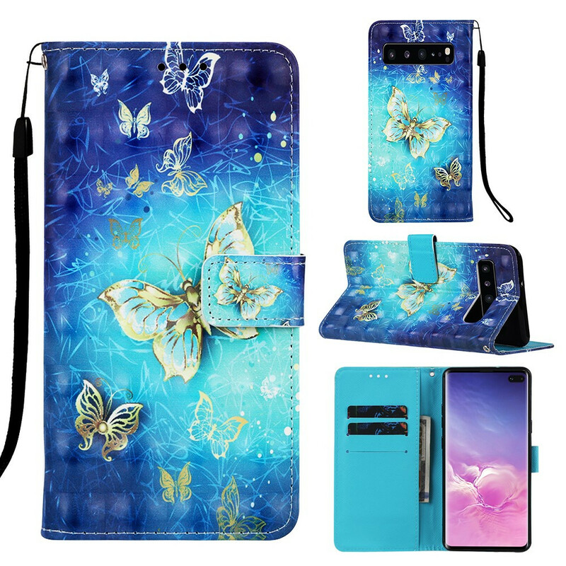 Housse Samsung Galaxy S10 5G Papillons Dorés Housse Samsung Galaxy S10 5G Papillons Dorés