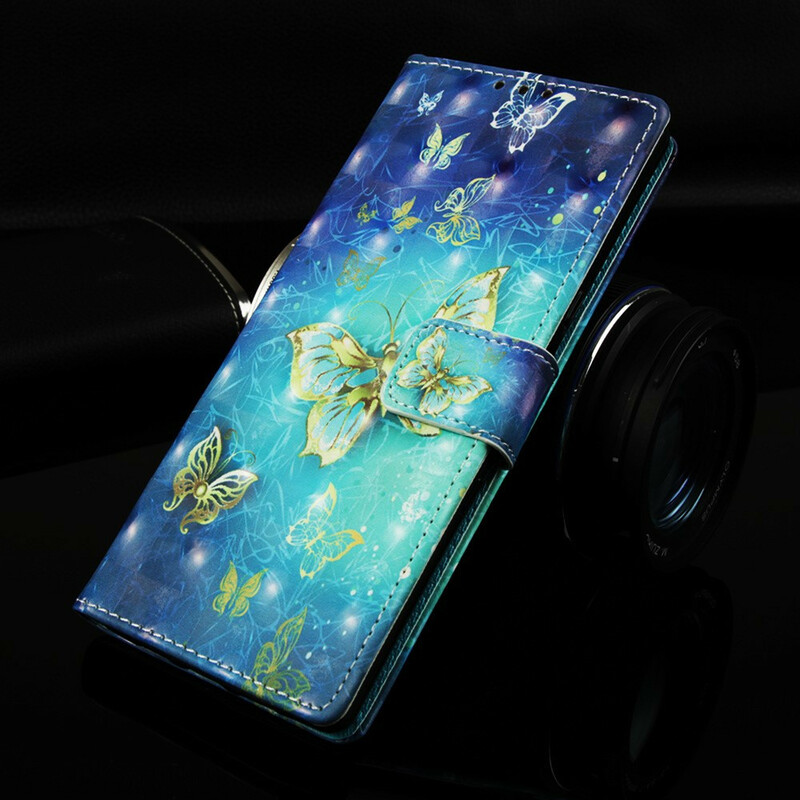 Housse Samsung Galaxy S10 5G Papillons Dorés