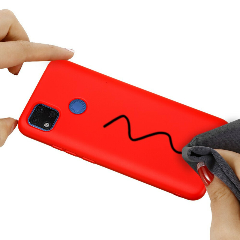 Coque Xiaomi Redmi 9C Silicone Liquide Avec Lanière