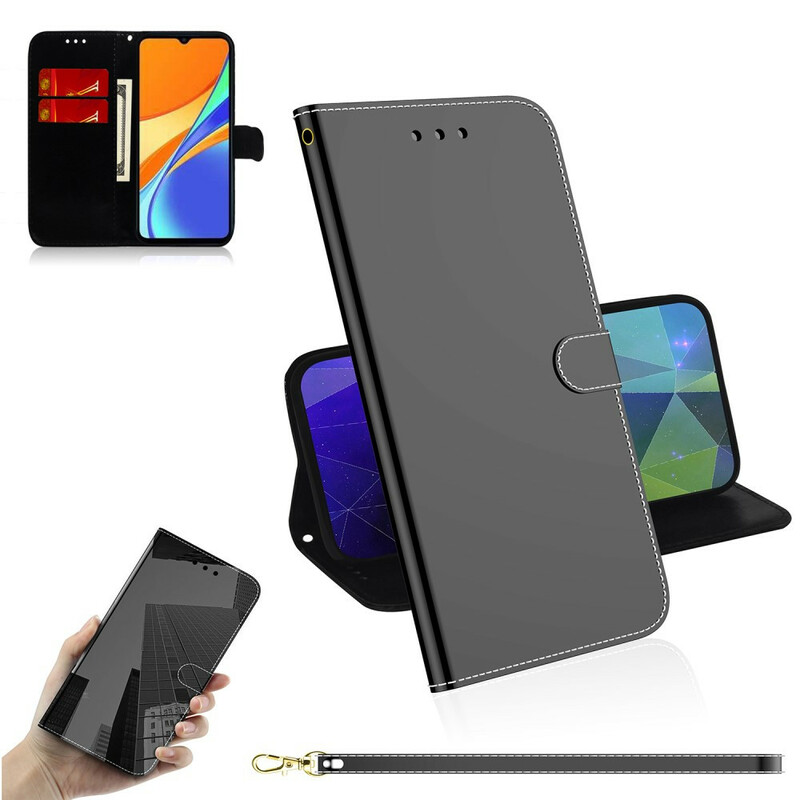 Housse Xiaomi Redmi 9A Simili Cuir Couverture MIroir Housse Xiaomi Redmi 9A Simili Cuir Couverture MIroir