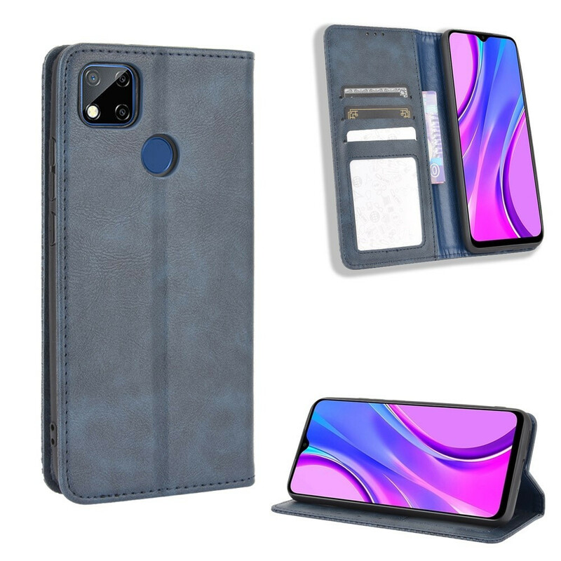 Flip Cover Xiaomi Redmi 9C Effet Cuir Vintage Stylisé Flip Cover Xiaomi Redmi 9C Effet Cuir Vintage Stylisé