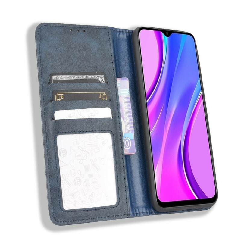 Flip Cover Xiaomi Redmi 9C Effet Cuir Vintage Stylisé Flip Cover Xiaomi Redmi 9C Effet Cuir Vintage Stylisé