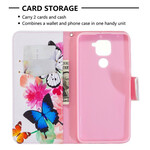 Housse Xiaomi Redmi Note 9 Papillons et Fleurs Peints Housse Xiaomi Redmi Note 9 Papillons et Fleurs Peints