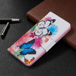 Housse Xiaomi Redmi Note 9 Papillons et Fleurs Peints Housse Xiaomi Redmi Note 9 Papillons et Fleurs Peints
