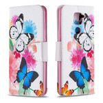 Housse Xiaomi Redmi Note 9 Papillons et Fleurs Peints Housse Xiaomi Redmi Note 9 Papillons et Fleurs Peints