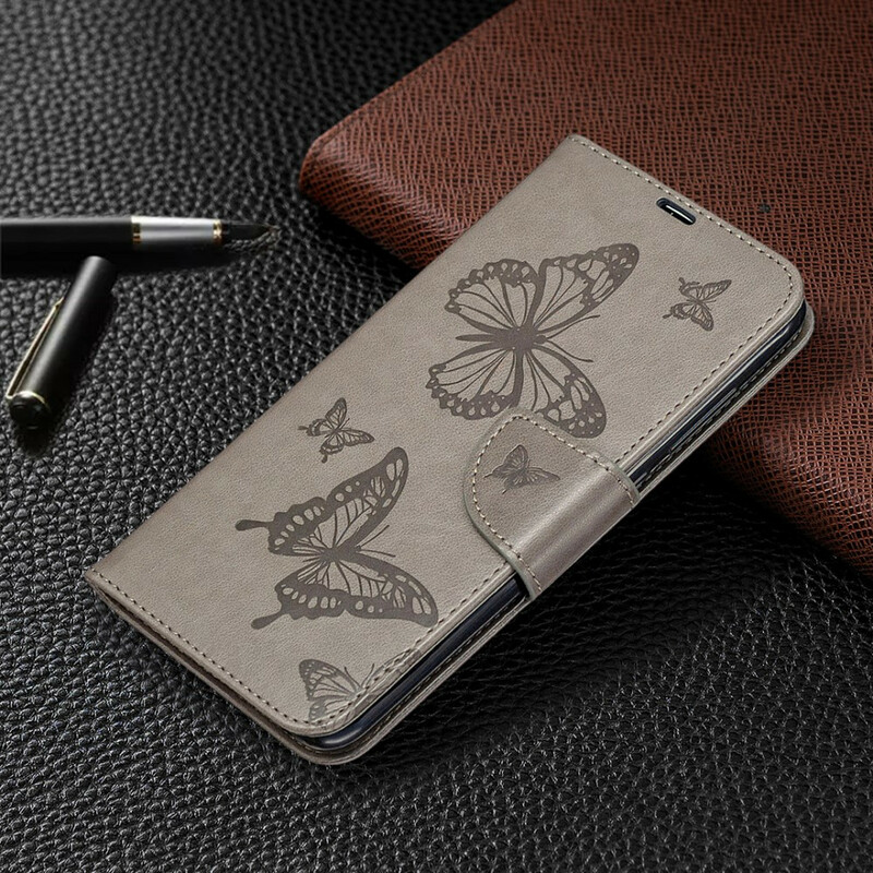 Housse Xiaomi Redmi Note 9 Papillons et Rabat Oblique