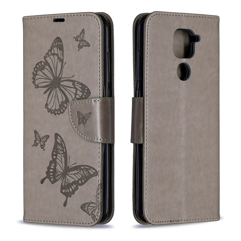 Housse Xiaomi Redmi Note 9 Papillons et Rabat Oblique Housse Xiaomi Redmi Note 9 Papillons et Rabat Oblique