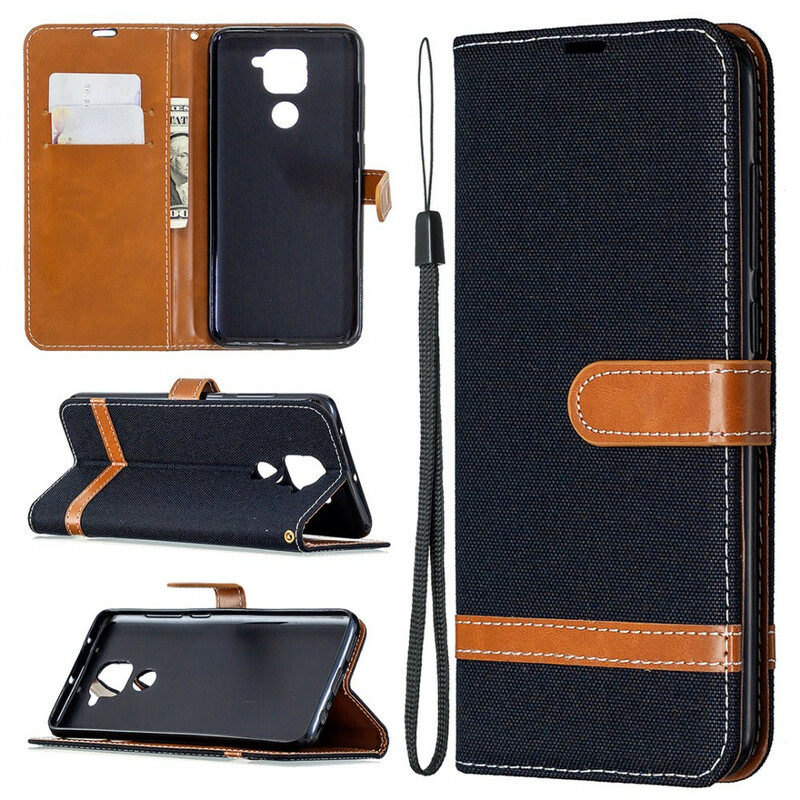 Housse Xiaomi redmi Note 9 Tissu Et Effet Cuir Housse Xiaomi redmi Note 9 Tissu Et Effet Cuir