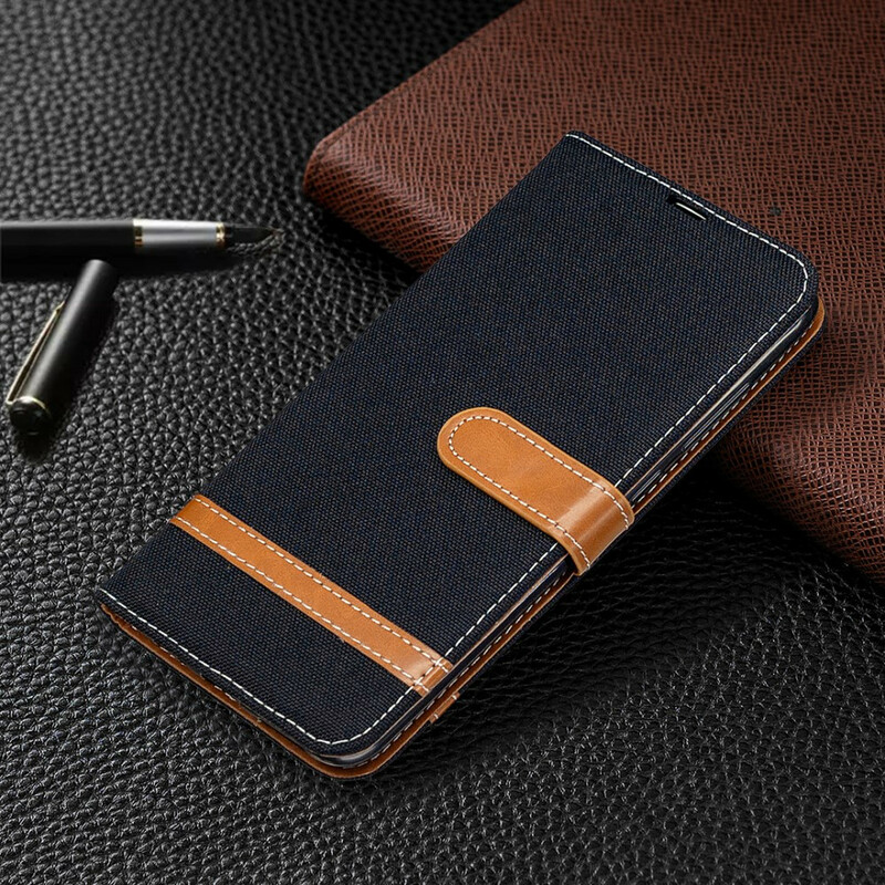 Housse Xiaomi redmi Note 9 Tissu Et Effet Cuir Housse Xiaomi redmi Note 9 Tissu Et Effet Cuir