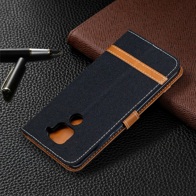 Housse Xiaomi redmi Note 9 Tissu Et Effet Cuir Housse Xiaomi redmi Note 9 Tissu Et Effet Cuir