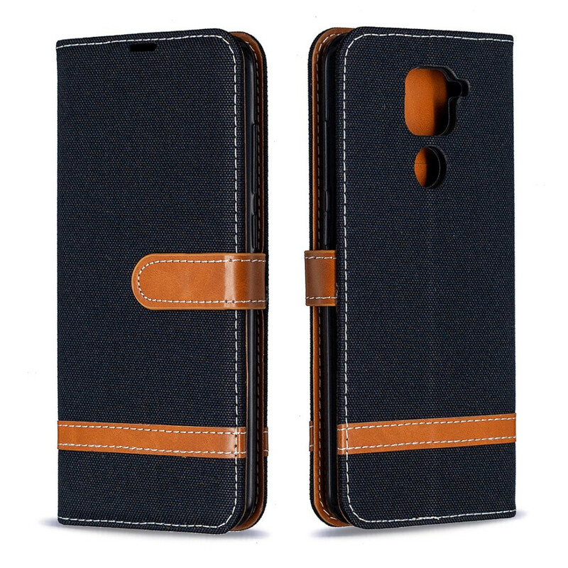 Housse Xiaomi redmi Note 9 Tissu Et Effet Cuir Housse Xiaomi redmi Note 9 Tissu Et Effet Cuir